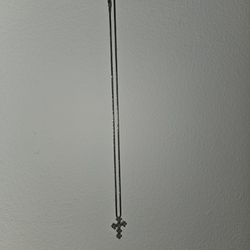 White Gold 14k Chain With Cross Pendent 