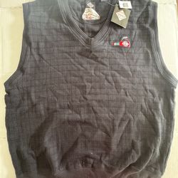 NWT  Tabasco Sauce  Sweater Vest  Embroidered  Quilted Textured  Black  Men Size 2XL 
