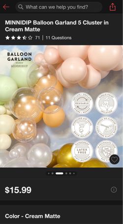 Minnidip Balloon Garland 5 Cluster in Various Colors