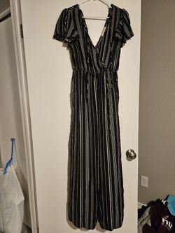 Black And White Stripped Romper