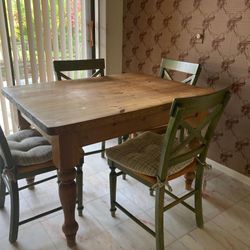 Table For Four With Real Old Wood 