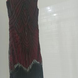 Sequece Flapper Evening Dress 20's Style Size Small 