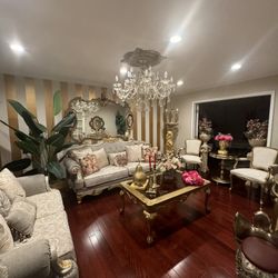 Beautiful Gorgeous Victorian Living Room Sets include chandelier also brand new in the box for all