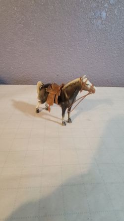 WS Hard Plastic Toy Horse Honk Kong With Saddle and Reins