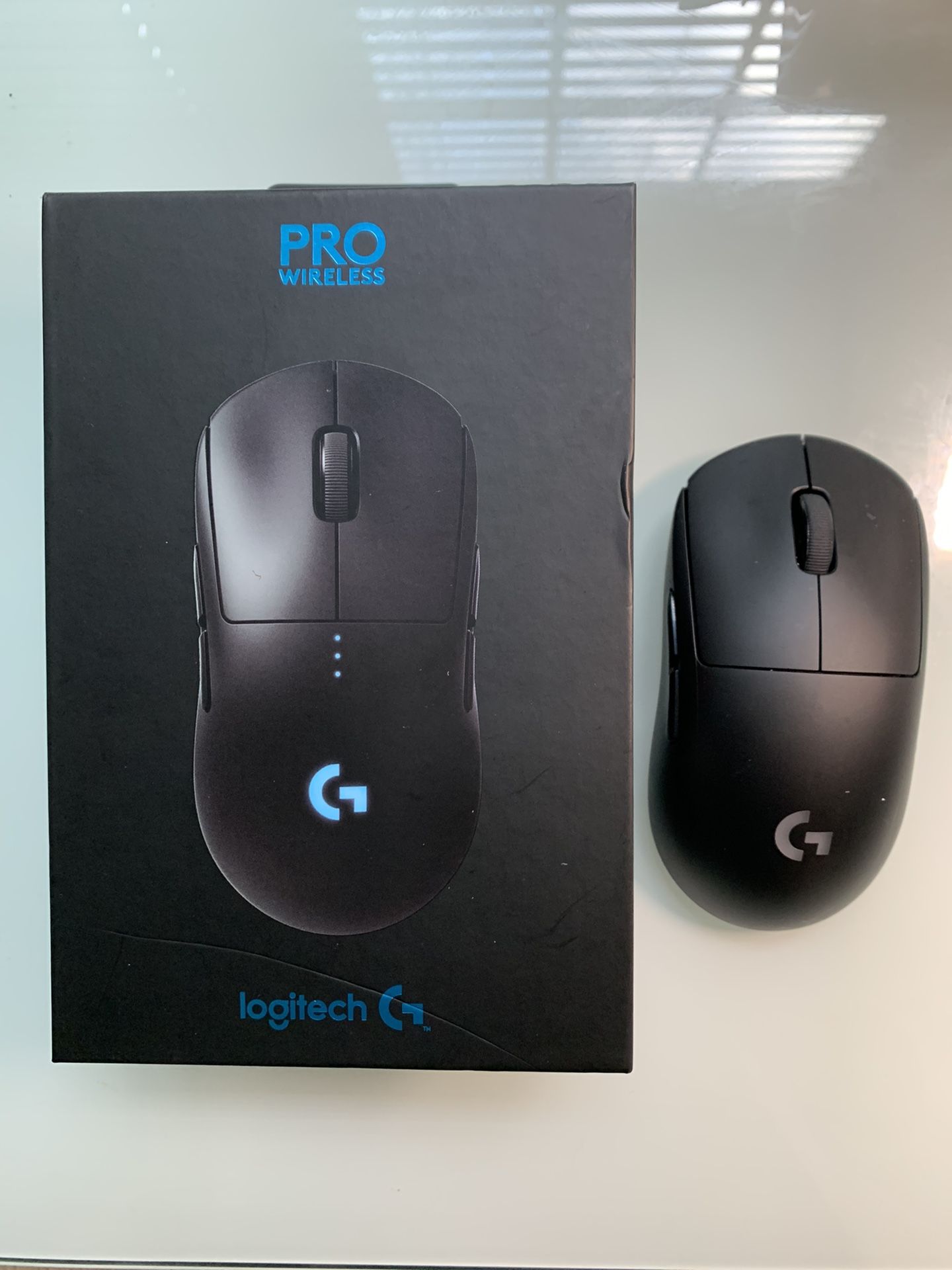 Logitech G Pro wireless gaming mouse.