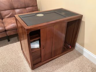 Wooden Storage Tea Table with Sliding Doors
