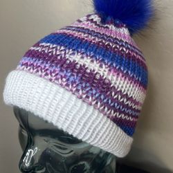 Unisex Reversible Adult Hand Knit Beanie