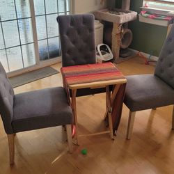 3 Grey Dining Chairs