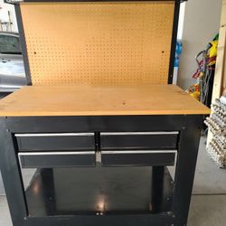 Kobalt 45-in L x 48-in H  4-Drawers Black Wood Work Bench