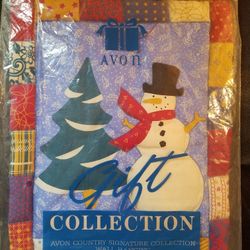 🎄Vintage AVON 2-Sided Wall Hanging Snowman Christmas & Heart Goose Quilt Décor - NEW in Package! ❤️