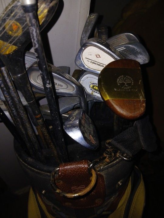 Antique Golf Club Set Pro Select Golf Bag.