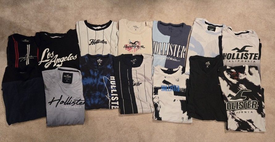 Hollister tee shirts, long sleeve shirts, sweat pants and hoodies
