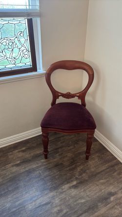 Antique Balloon Back Chair with Upholstered Seat