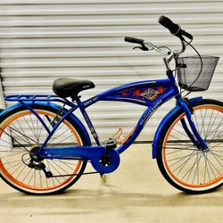 BCA 26" Margaritaville Multi-Speed Cruiser Bike, Blue 