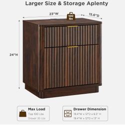 NEW-Nightstand with Charging Station
