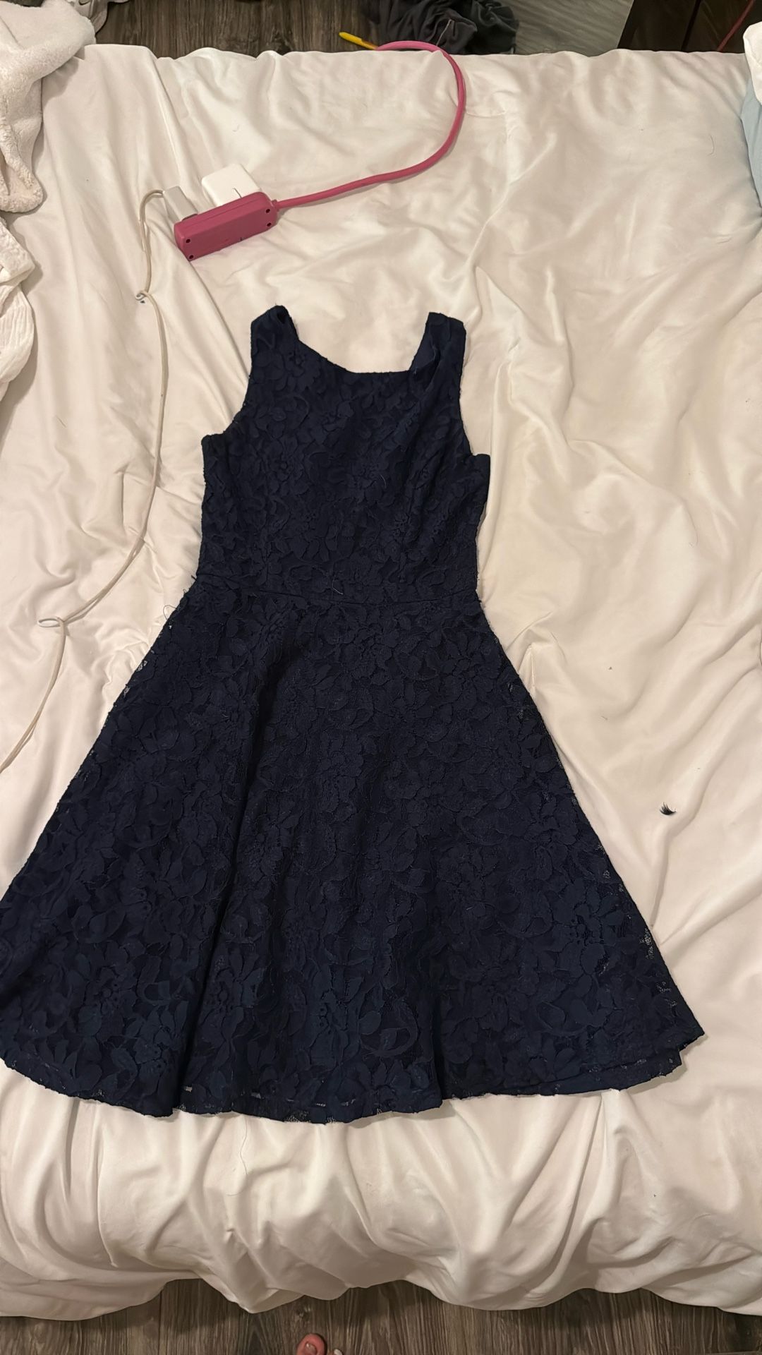 Kids Girls Formal Navy Blue Dress