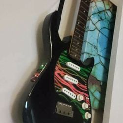 BURSWOOD ELECTRIC GUITAR PAINTED PICKGUARDS AND COVER PLATES ON BACK TOO