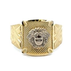Men’s 10k Two Toned White Yellow Gold Medusa Head Ring Size 11 GP3115509