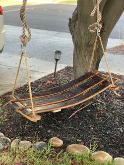 Wine Barrel Wood Swing