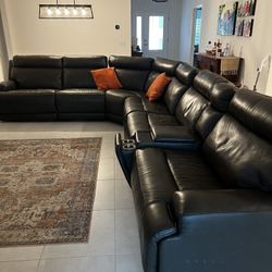 7 Piece Recliner (3) Leather Sofa