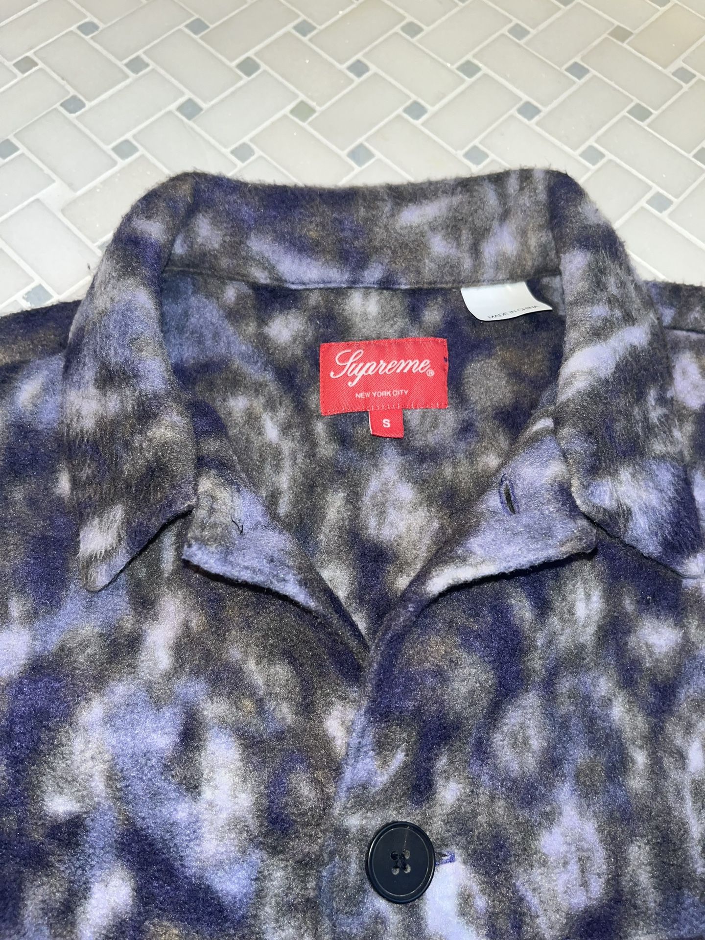 Mens Supreme Paisley Fleece Button Up Shirt Purple Small for Sale in  Washington, DC - OfferUp