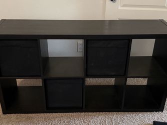 IKEA cube storage with three cubbies