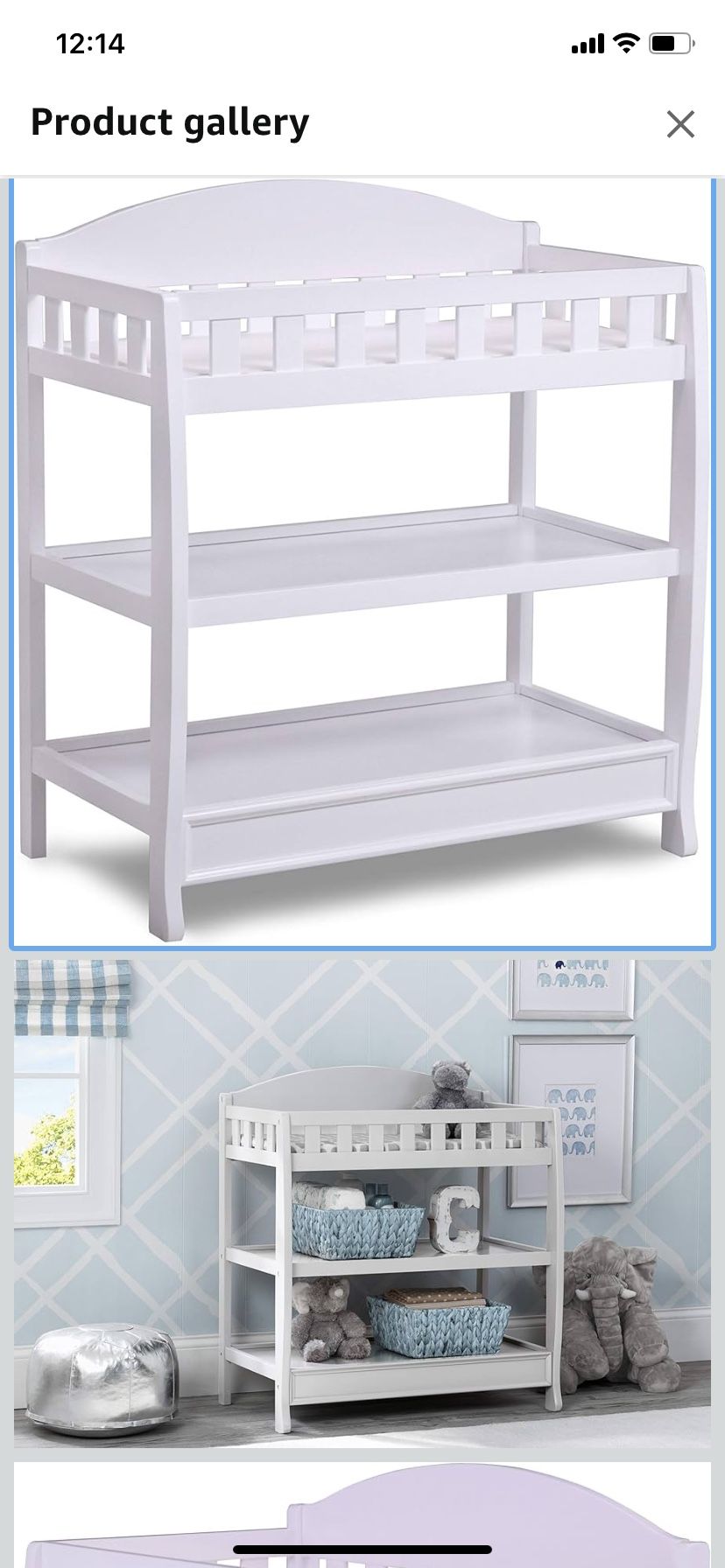 Children Infant Changing Table with Pad, White