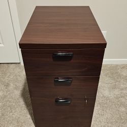 HON 3-Drawer Wood Mobile File Cabinet - WITH KEY