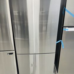 GE new refrigerator 31x68x24 stainless steel one year warranty from the company