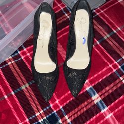 Sexy Black Lace Heels 