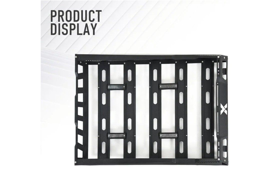 55x41 Inch Roof Cargo Basket with 2 LED Light Bars and Cargo Net, Aerodynamic and Heavy Duty Cargo Carrier, 150lb Rooftop Luggage Storage Holder.