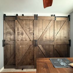 Farmhouse Barn Doors Dark Walnut 40/82