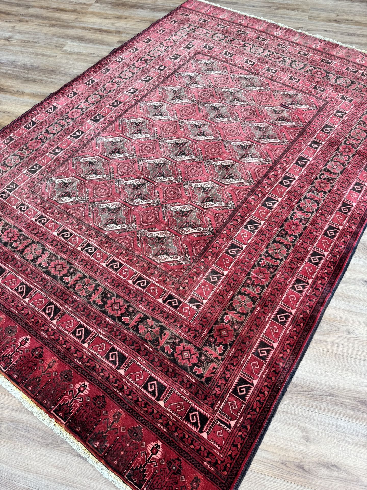 Vintage handmade wool rug