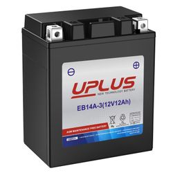 UPLUS YTX14AHL-BS Motorcycle Battery, EB14A-3 12V 12Ah SLA Batteries Maintenance Free Scooter ATV AGM Battery, Replacement for PTX14AHL-BS, GTX14AHL-B