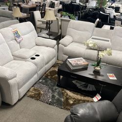 Reclining Sofa Loveseat! $1599 🤍🩶🤍
