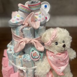 Girls Baby Shower Diaper Cake