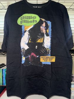 Billie Eilish Graphic Tee — black graphic portrait shirt