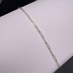 7.5” 14K Paper Clip Bracelet 