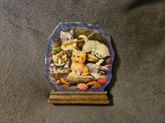 The Bradford Exchange Desktop Cat Display Plaque "Purr-fect Reflections"