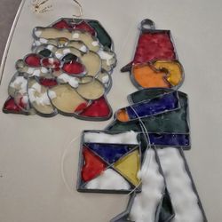 CHRISTMAS 🎄 STAINED GLASS ORNAMENTS LOT
