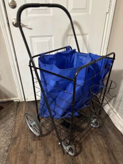 Folding Flea Market Cart with Double Drink Holder