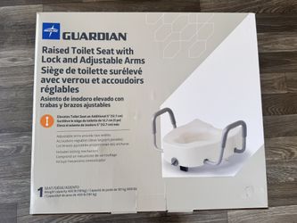 Elevated Raised Toilet Seat with Arms - 5” - New in Box 