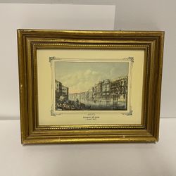 Vintage C A Habnit Proper Edit Venue “Palais Ca Doro’Le Grande Canal” Lithograph Windsor Framed 8x10