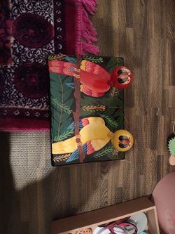 Very Cool Vintage Hand Painted Wall Hook Hanger Parrots 