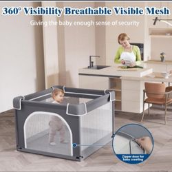 Small Baby Playpen with Mat – 36"x36" Safety Play Yard, Breathable Mesh !!!!