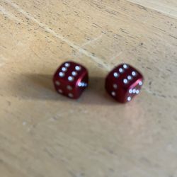 Valve Stem Dice Caps Anodized Red