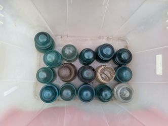 Lot of 16 used glass insulators