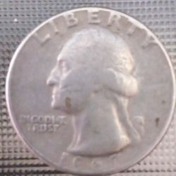 1967 Quarter No mint mark error "in God we trust"