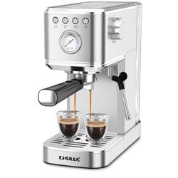 CHULUX Slim Espresso Machine with Milk Frother