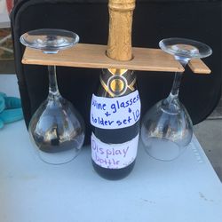 Wine Glasses And Holder Set